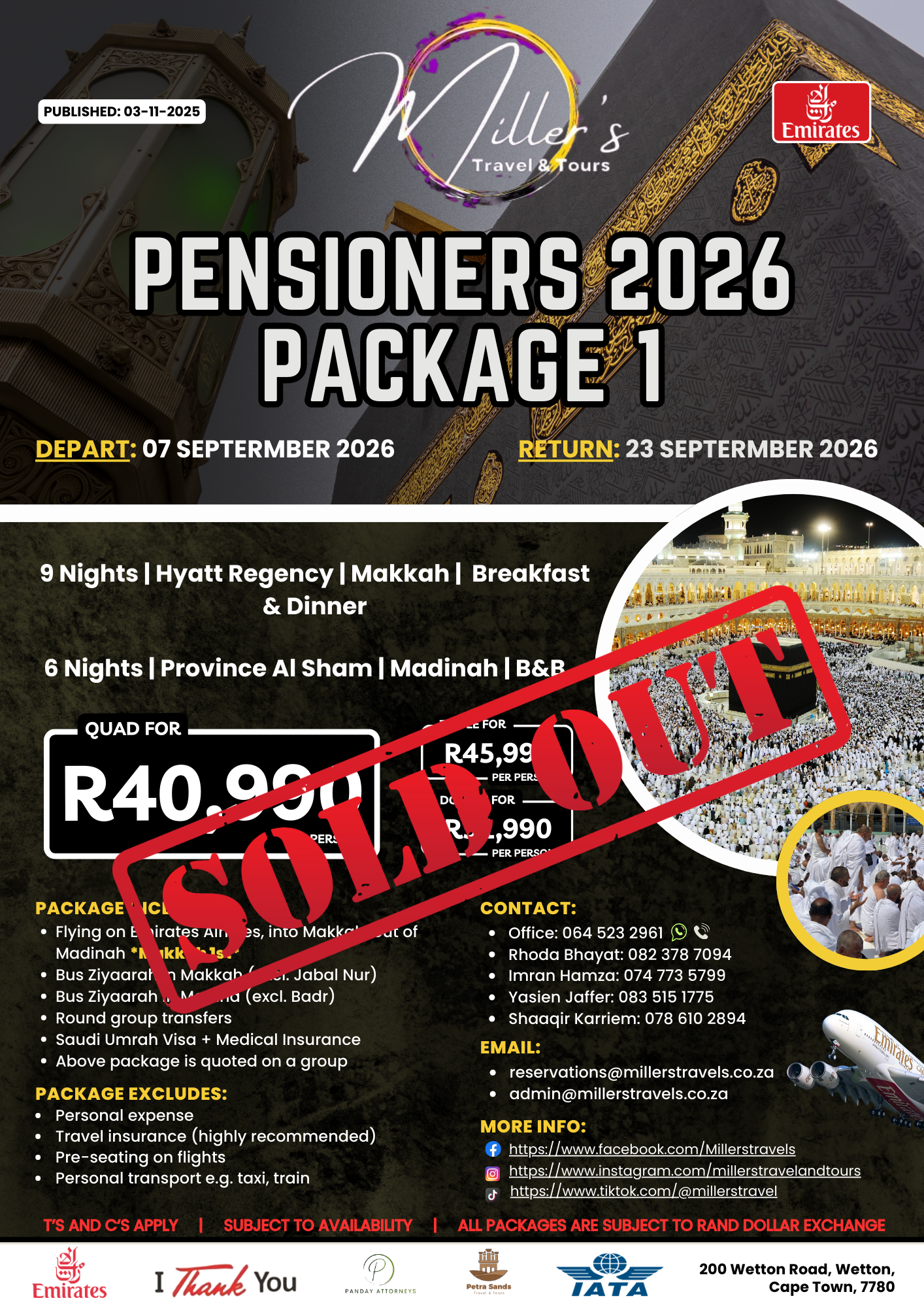 Pensioners 2026 Package 1 - Emirates Airways