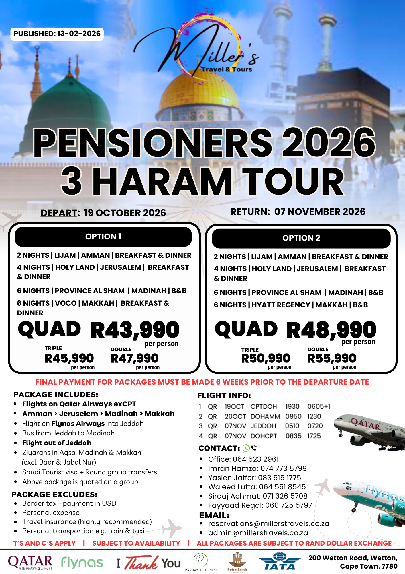 Pensioners 3 Haram Package - Qatar Airways